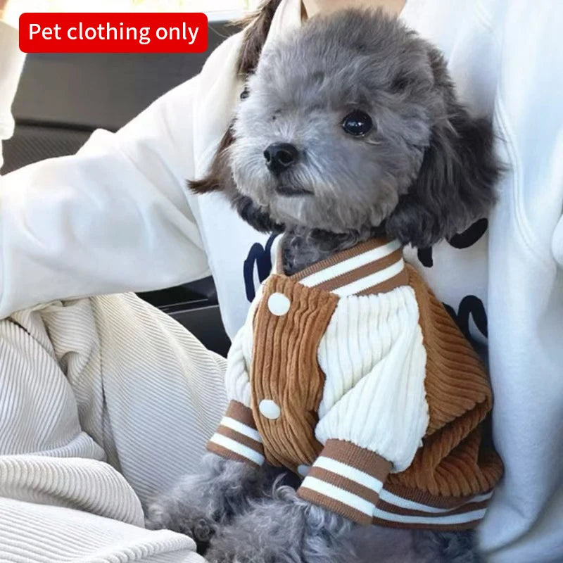 Korean-Style Dog Baseball Jacket Pet Jackets For Small to Medium - Varius Sizes