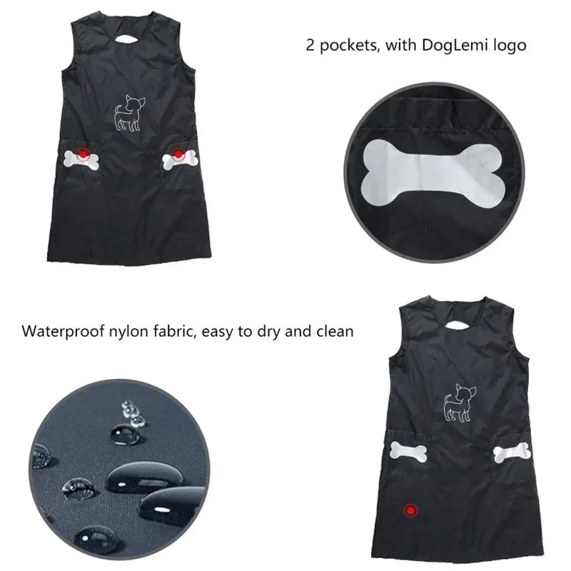 Pet Grooming Overalls Waterproof Nylon Grooming Apron with Pockets anti Stick 