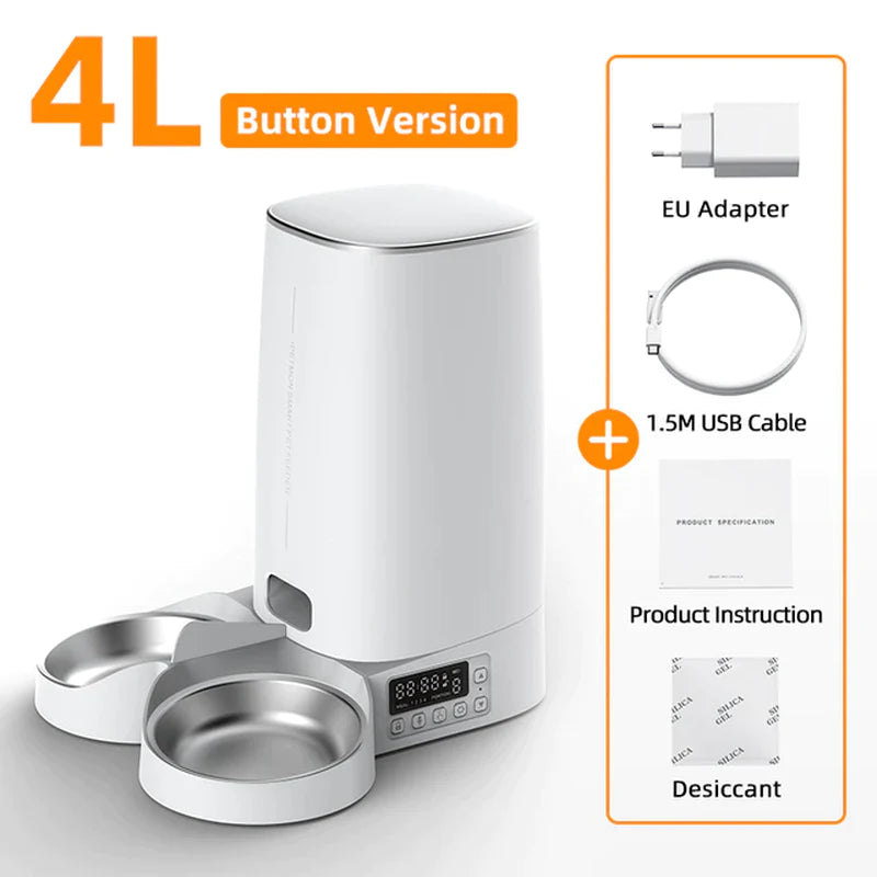 ROJECO Smart Automatic Pet Feeder – WiFi Remote-Control Food Dispenser for Cats & Dogs