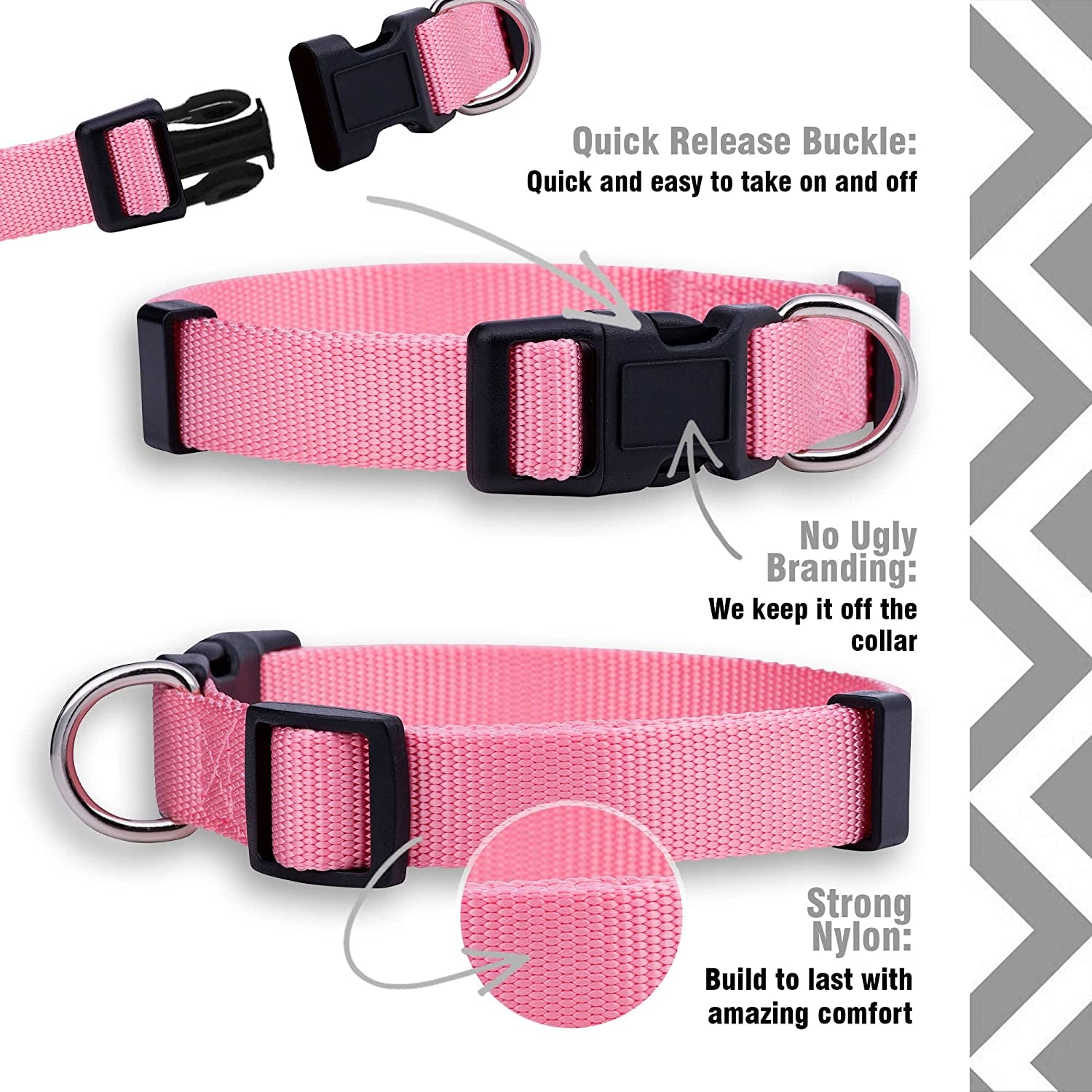 Adjustable Nylon Dog Collar for Small, Medium & Large Dogs | Comfortable Everyday Pet Collar
