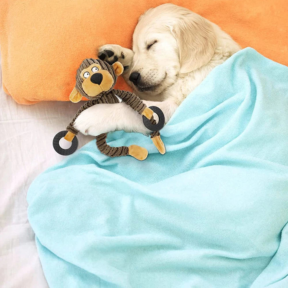 Cute Monkey Dog Toy – Soft Squeaky Chew Toy for Puppies and Small Dogs
