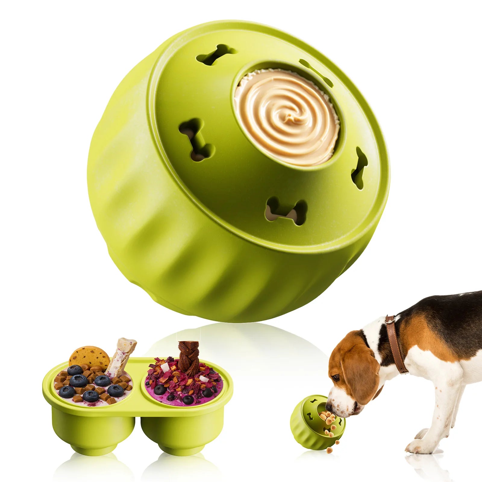 Interactive Frozen Dog Treat Toy – Silicone Enrichment Toy for Puppies & Dogs | Healthy Frozen Treat Mold for Summer Fun
