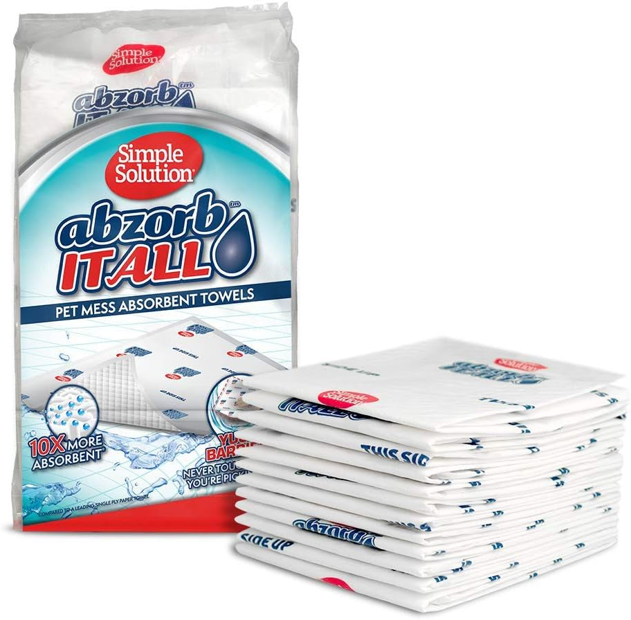 Super Absorbent Pet Cleanup Towels | Dog Urine, Waste & Accident Cleaning Sheets, 30 Pack