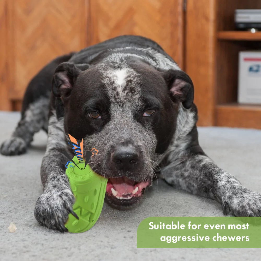 Durable Squeaky Dog Toy with Teeth Cleaning Design for Aggressive Chewers