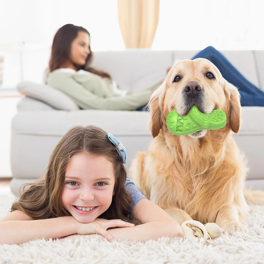 Durable Squeaky Dog Toy with Teeth Cleaning Design for Aggressive Chewers