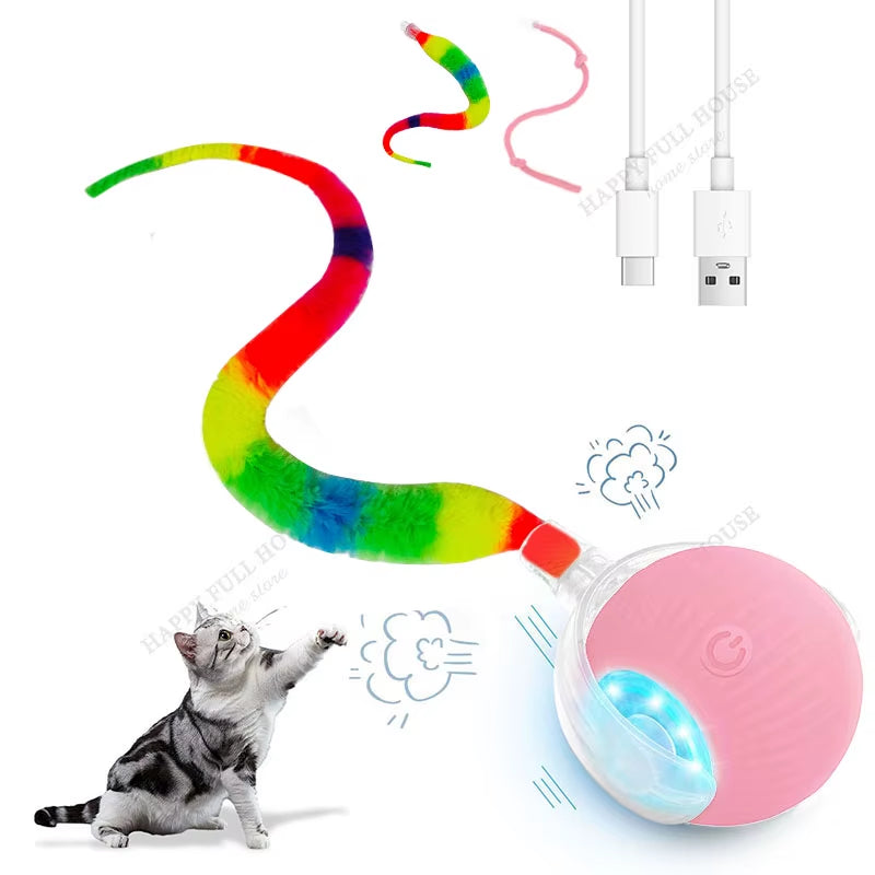 2-in-1 Interactive Cat Toy Ball – Automatic Moving Electric Cat Toy for Indoor Cats | Fun Self-Play Exercise Toy