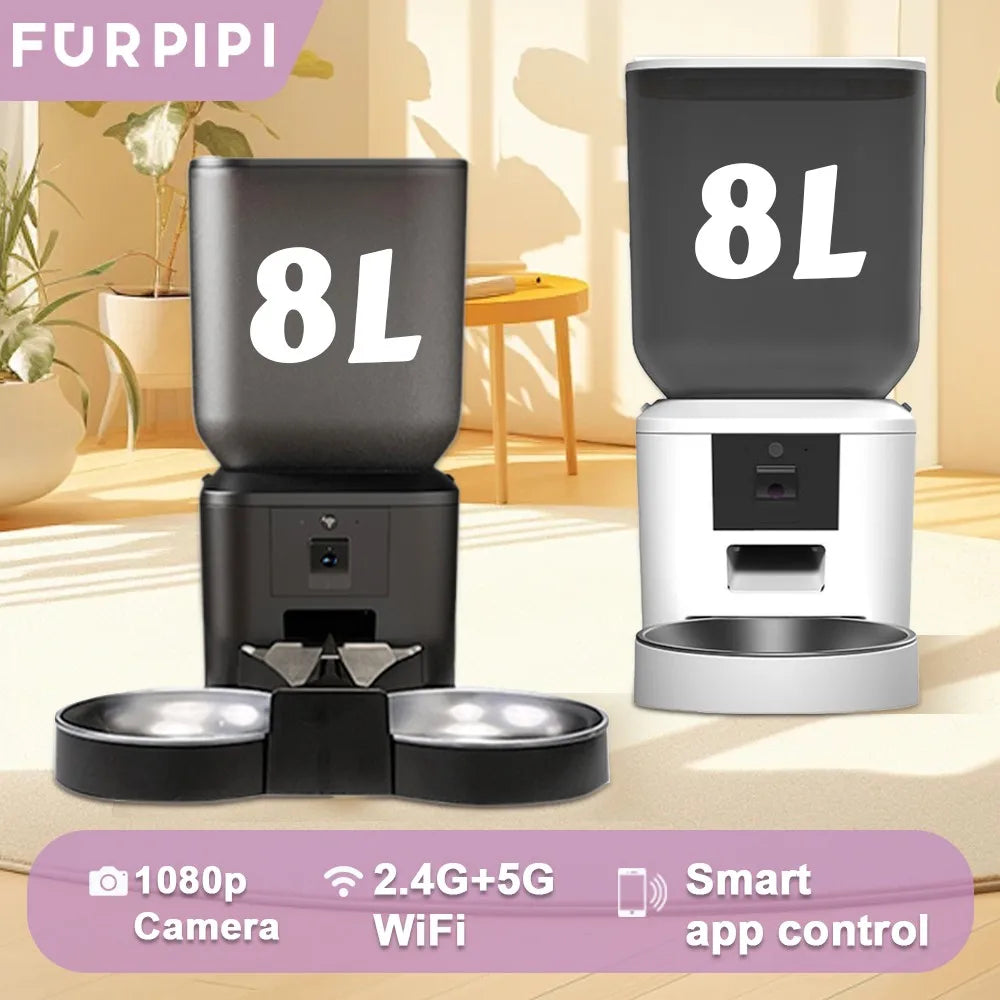 5G Smart Automatic Pet Feeder with 1080P HD Camera, WiFi Control & Voice Recorder