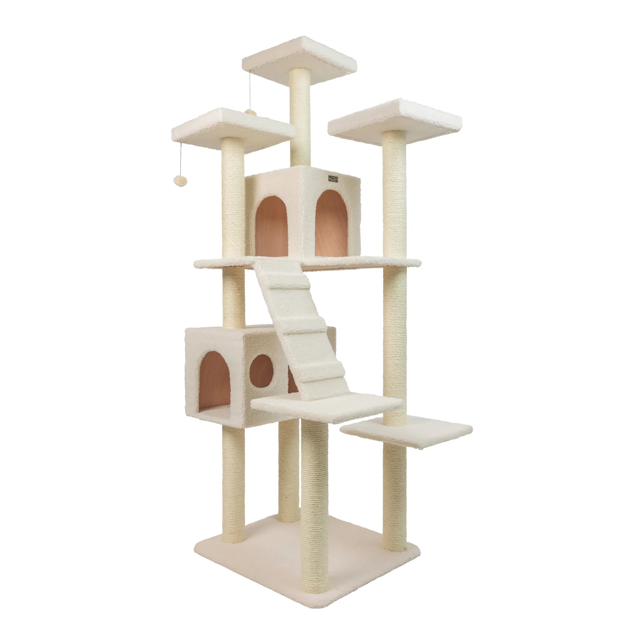 Classic Ivory Multi-Level Cat Tree with Cozy Condos & Scratching Posts