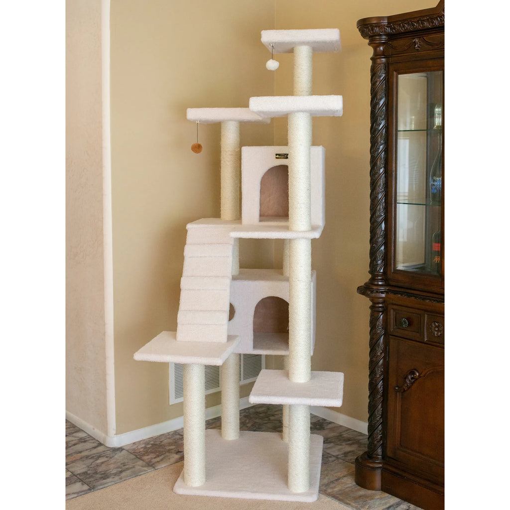 Classic Ivory Multi-Level Cat Tree with Cozy Condos & Scratching Posts