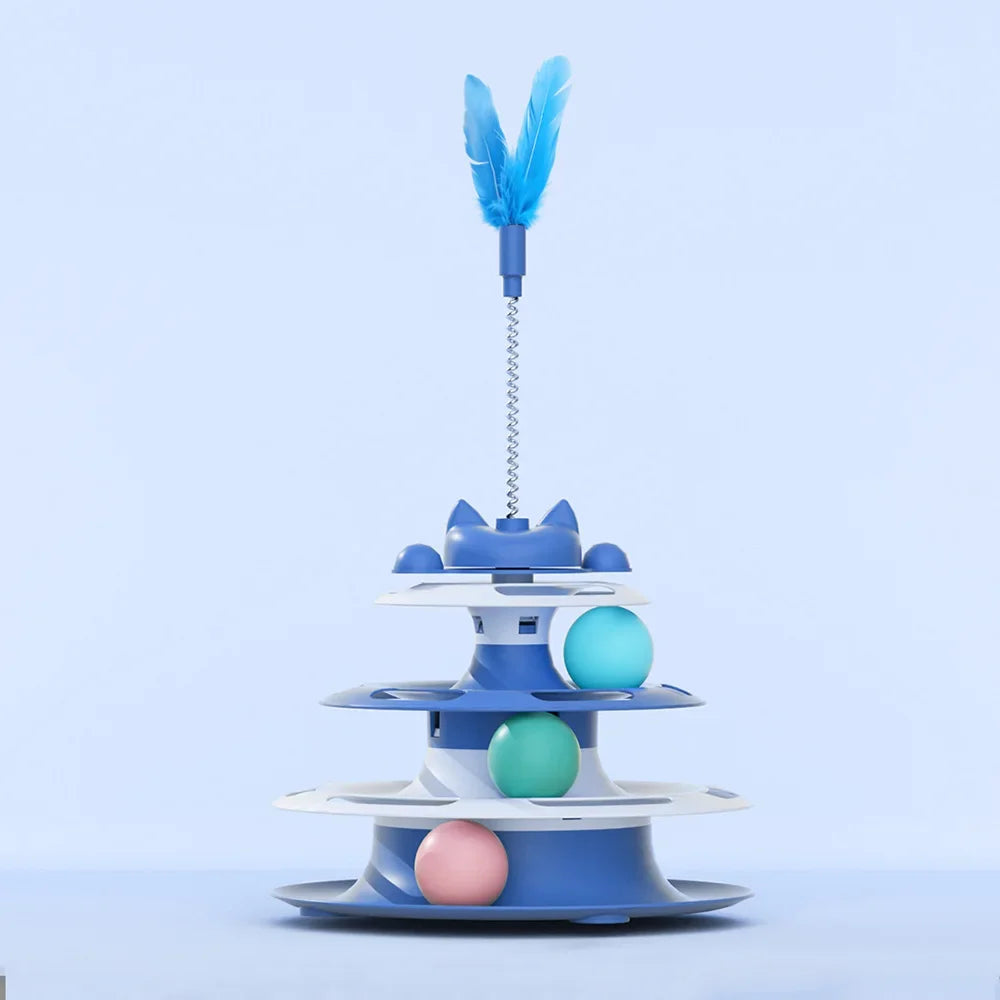 Interactive Cat Turntable Toy – Funny Cat Stick & Ball Toy for Kittens and Indoor Cats | Self-Play Boredom Relief Toy