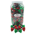 Festive Christmas Candy Stripe Velcro Dog Bows – Holiday Pet Ribbons for Dogs & Cats (50–100 Count)