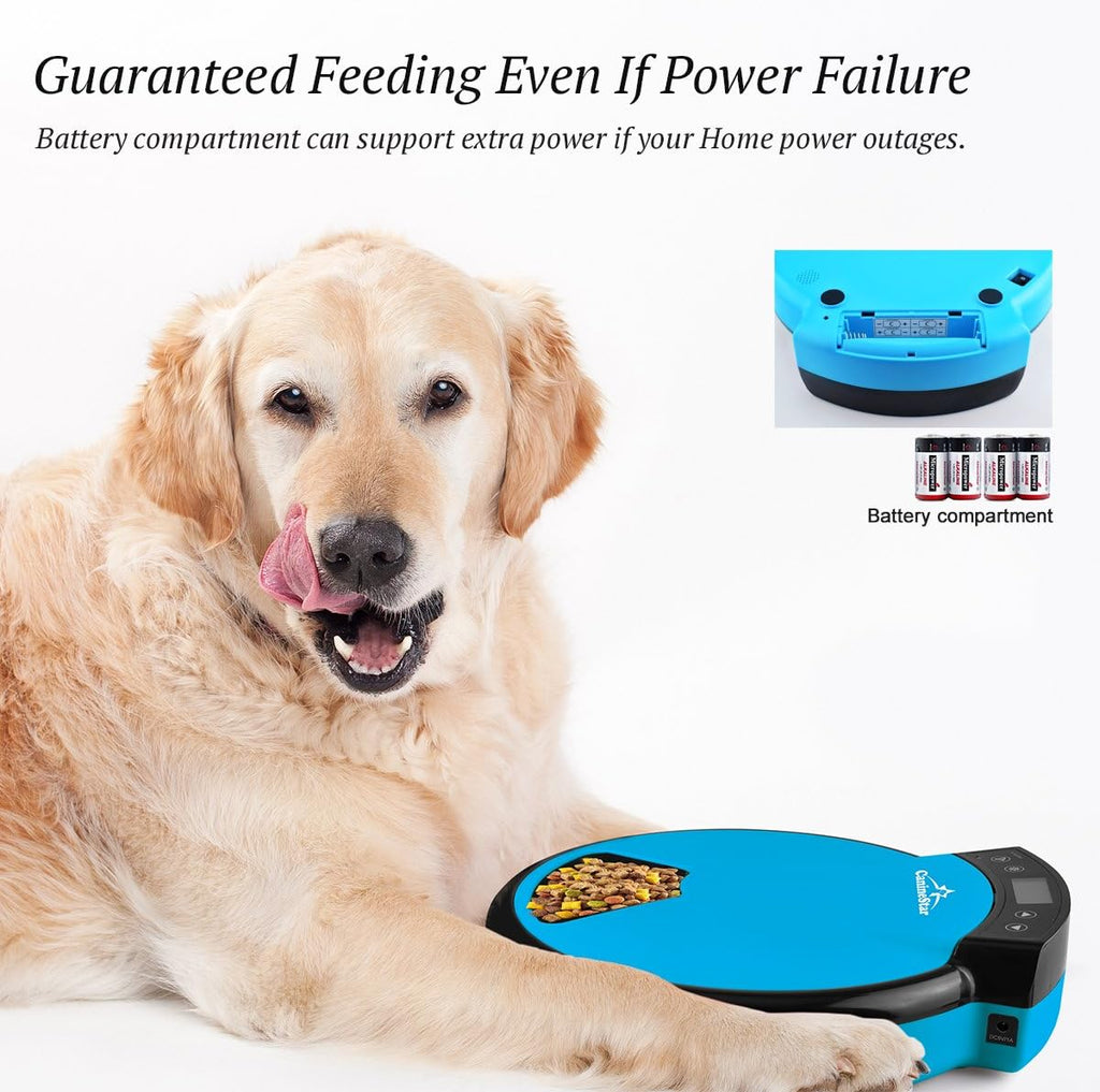 Caninestar Automatic Pet Feeder – 5-Meal Timed Food Dispenser for Cats & Dogs