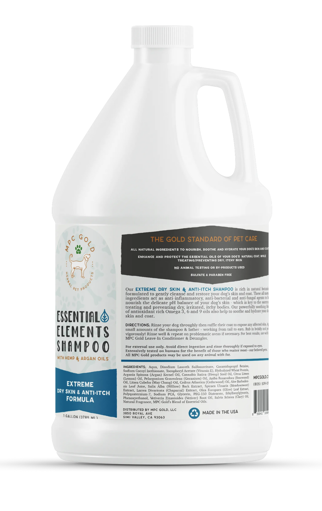MPC Gold Essential Elements Professional Dry Skin & Anti-Itch Shampoo – 1 Gallon