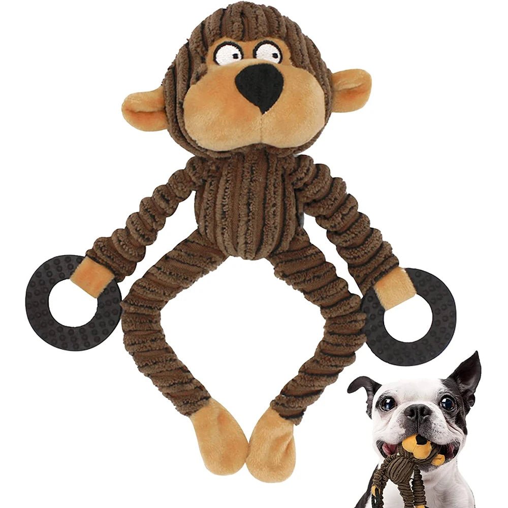 Cute Monkey Dog Toy – Soft Squeaky Chew Toy for Puppies and Small Dogs