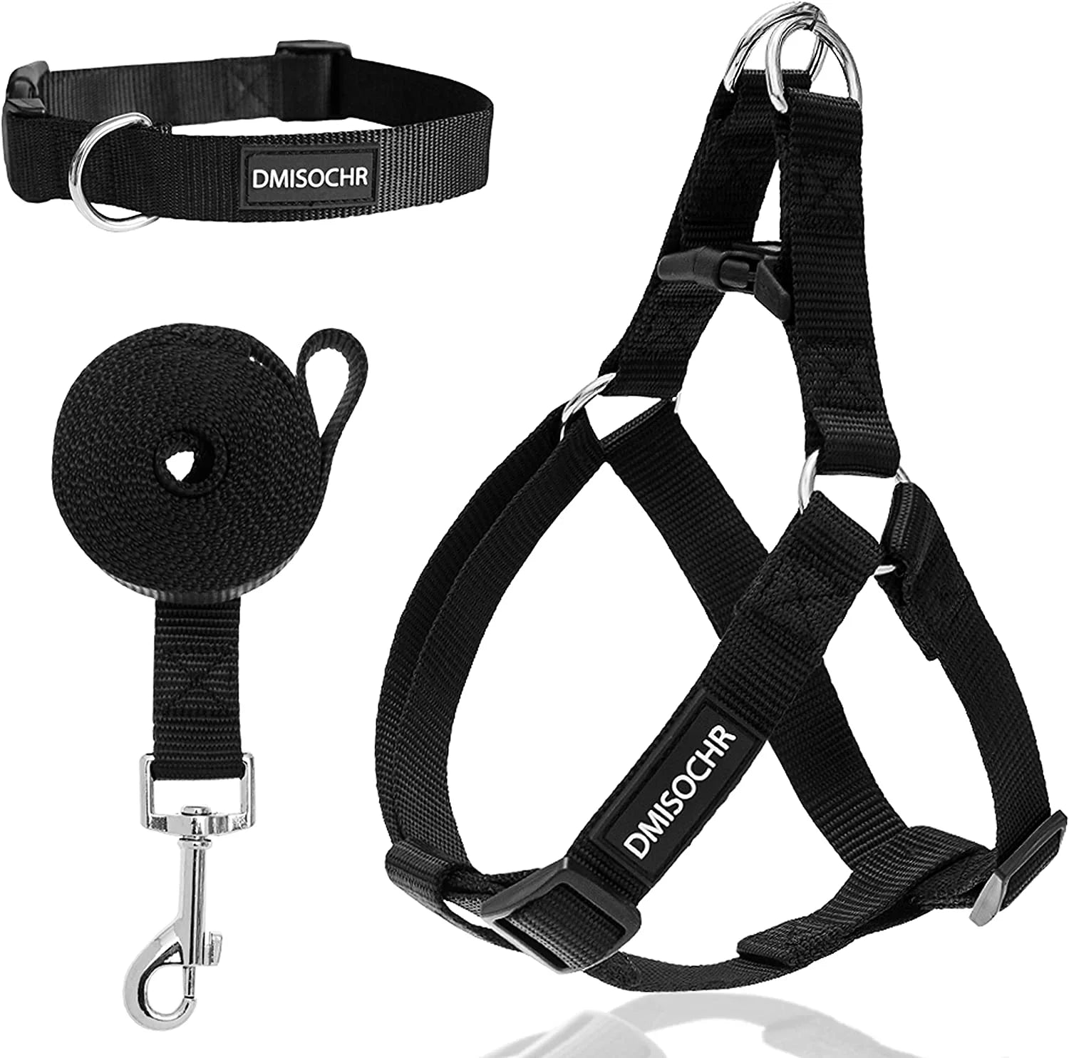 Dog Harness and Leash Set with Collar - Step in No Pull Dog Harness- Large