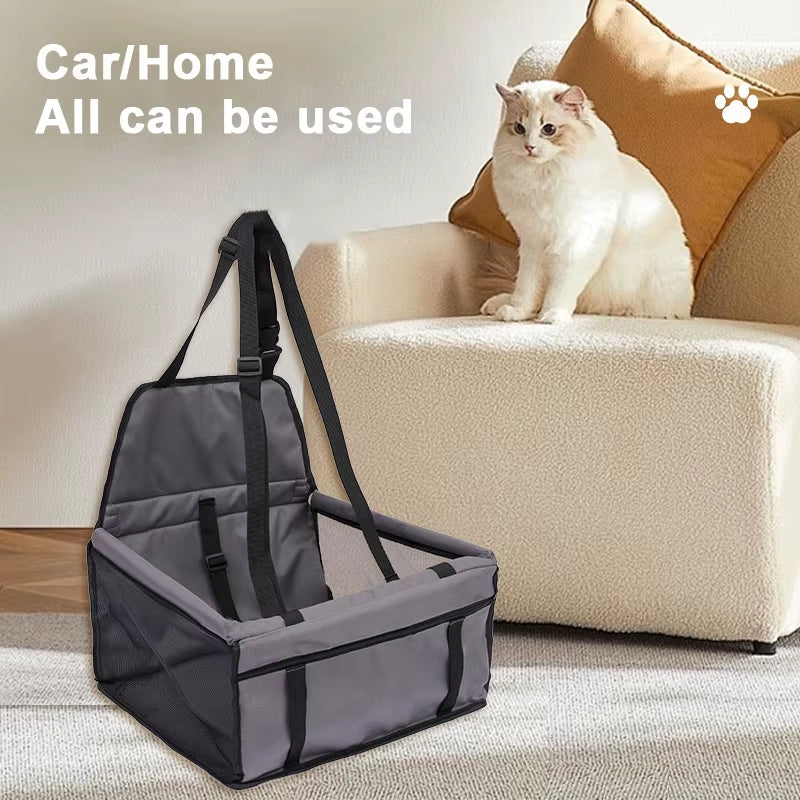 Foldable Dog Car Seat Carrier & Travel Hammock – Secure Pet Travel Seat for Dogs & Cats