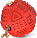 Treat Dispensing Dog Ball Toy – Tough Squeaky Puzzle Chew Toy for Aggressive Chewers | Durable Natural Rubber IQ Toy for Large Dogs