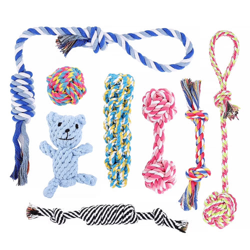 8-Pack Tough Rope Dog Toys for Aggressive Chewers | Interactive Teething Toys for Puppies & Small to Medium Dogs