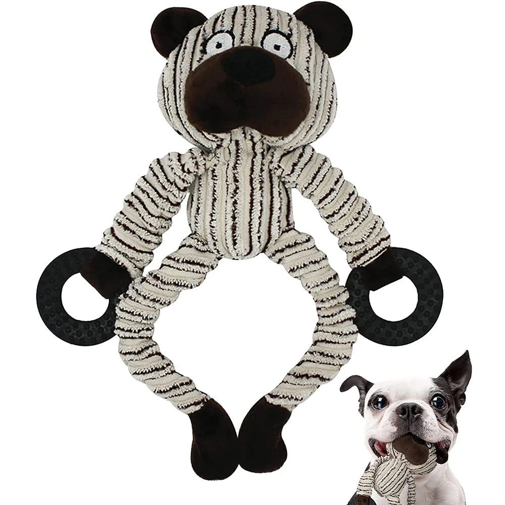 Cute Monkey Dog Toy – Soft Squeaky Chew Toy for Puppies and Small Dogs