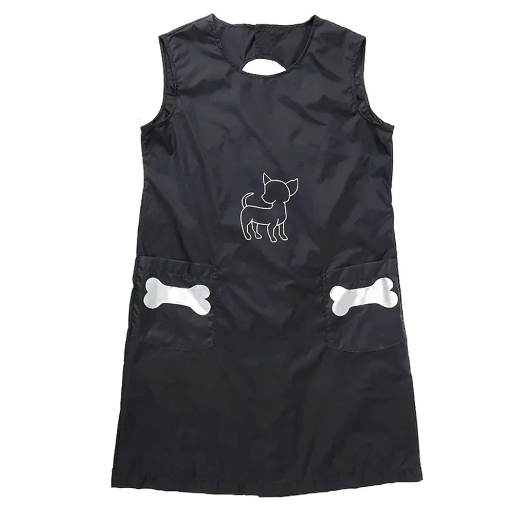 Pet Grooming Overalls Waterproof Nylon Grooming Apron with Pockets anti Stick 