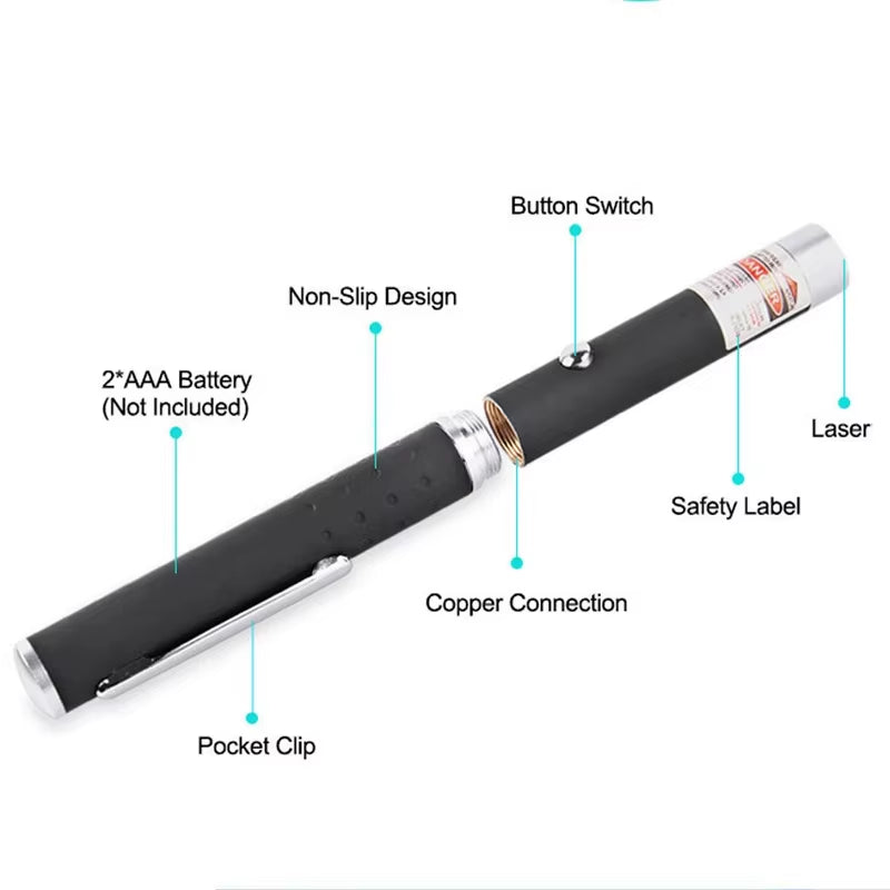 Red Laser Pointer Pen – Single Point Presentation Flashlight & Interactive Light Guide Pen