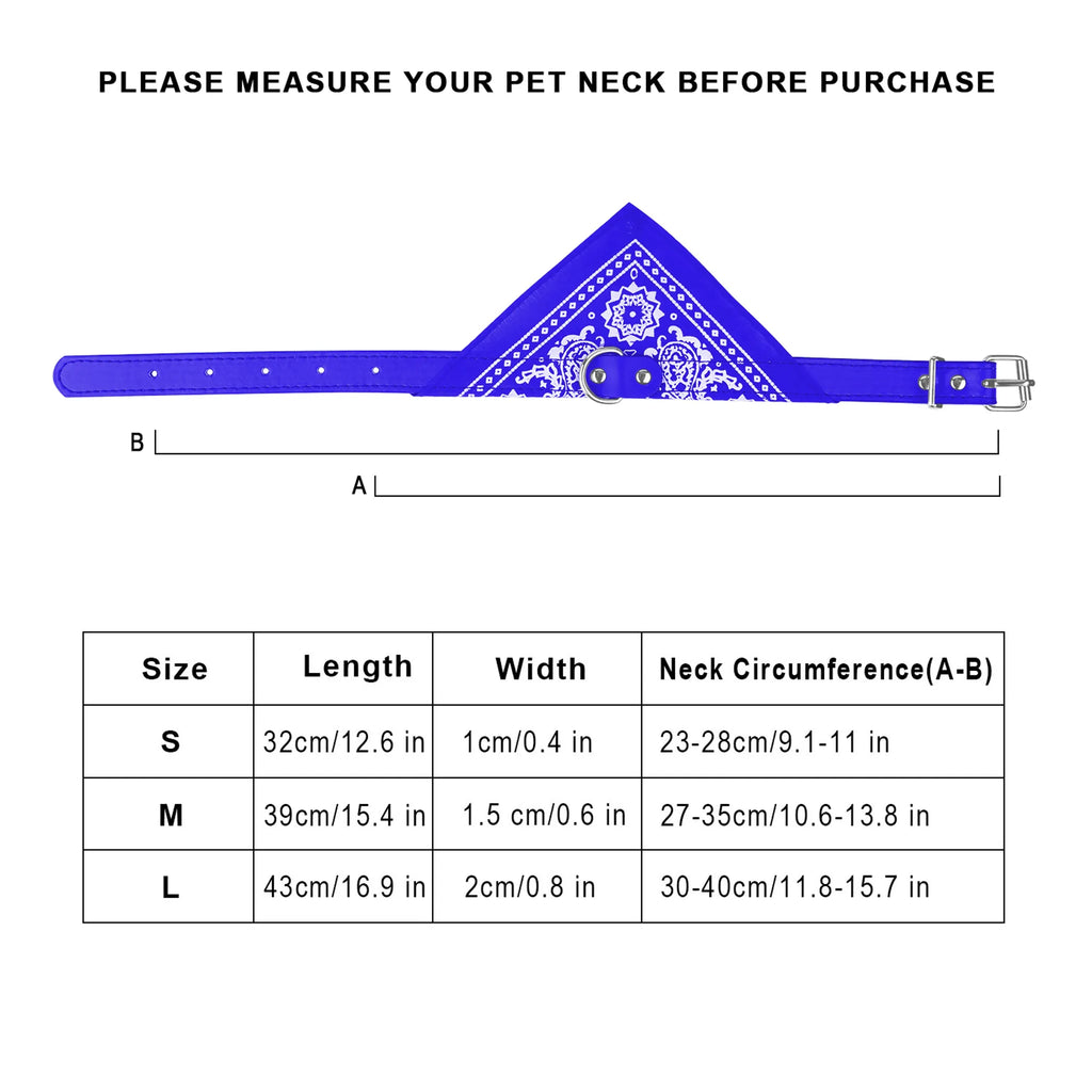 Adjustable Bandana Leather Pet Collar Triangle Scarf