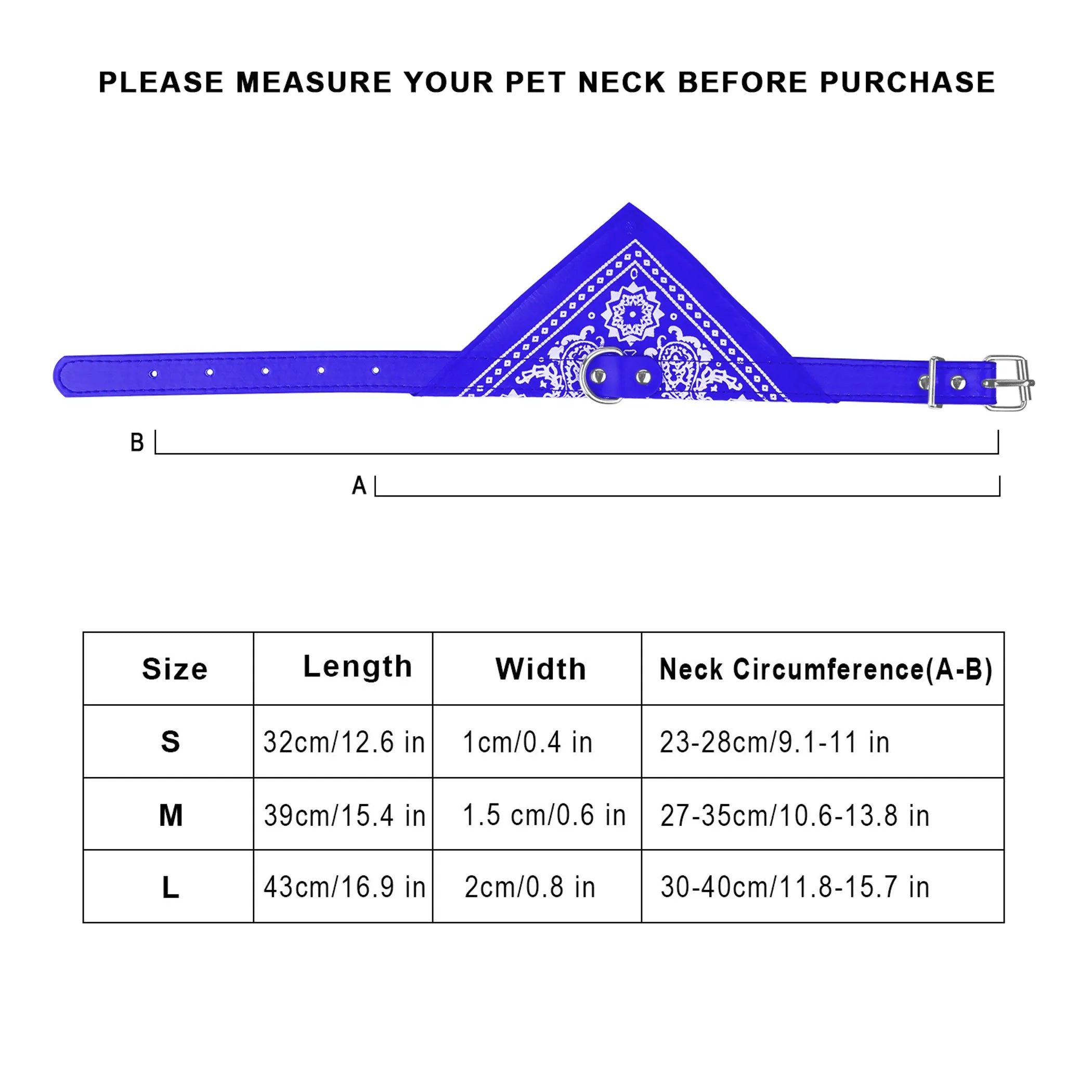 Adjustable Bandana Leather Pet Collar Triangle Scarf