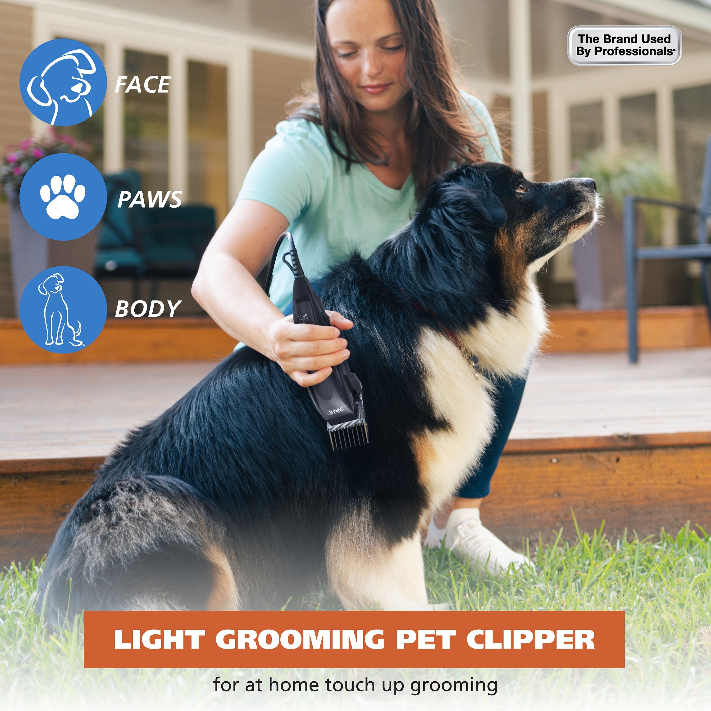 Basic Series Touch up Corded Pet Clipper, 10 Piece Dog Grooming Kit Black 