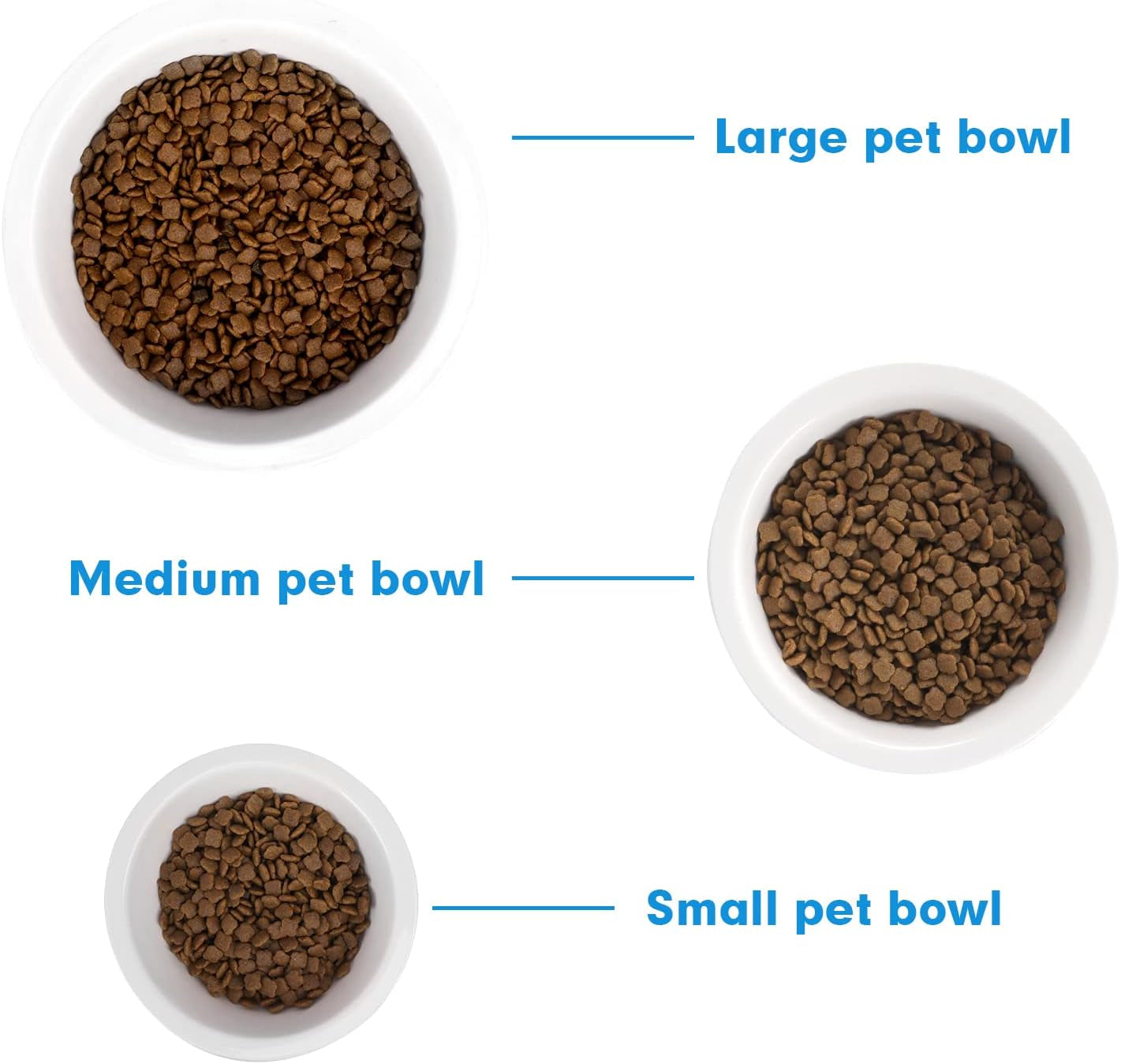 2-Pack Ceramic Cat & Dog Bowls – Durable Food and Water Dishes with Anti-Slip Band (Small)