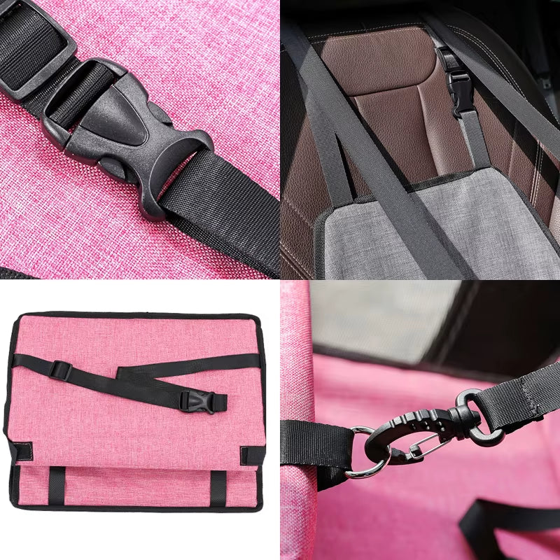 Foldable Dog Car Seat Carrier & Travel Hammock – Secure Pet Travel Seat for Dogs & Cats