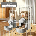 Hanging Automatic Pet Feeder & Water Dispenser Set – Gravity Food & Water Station for Cages