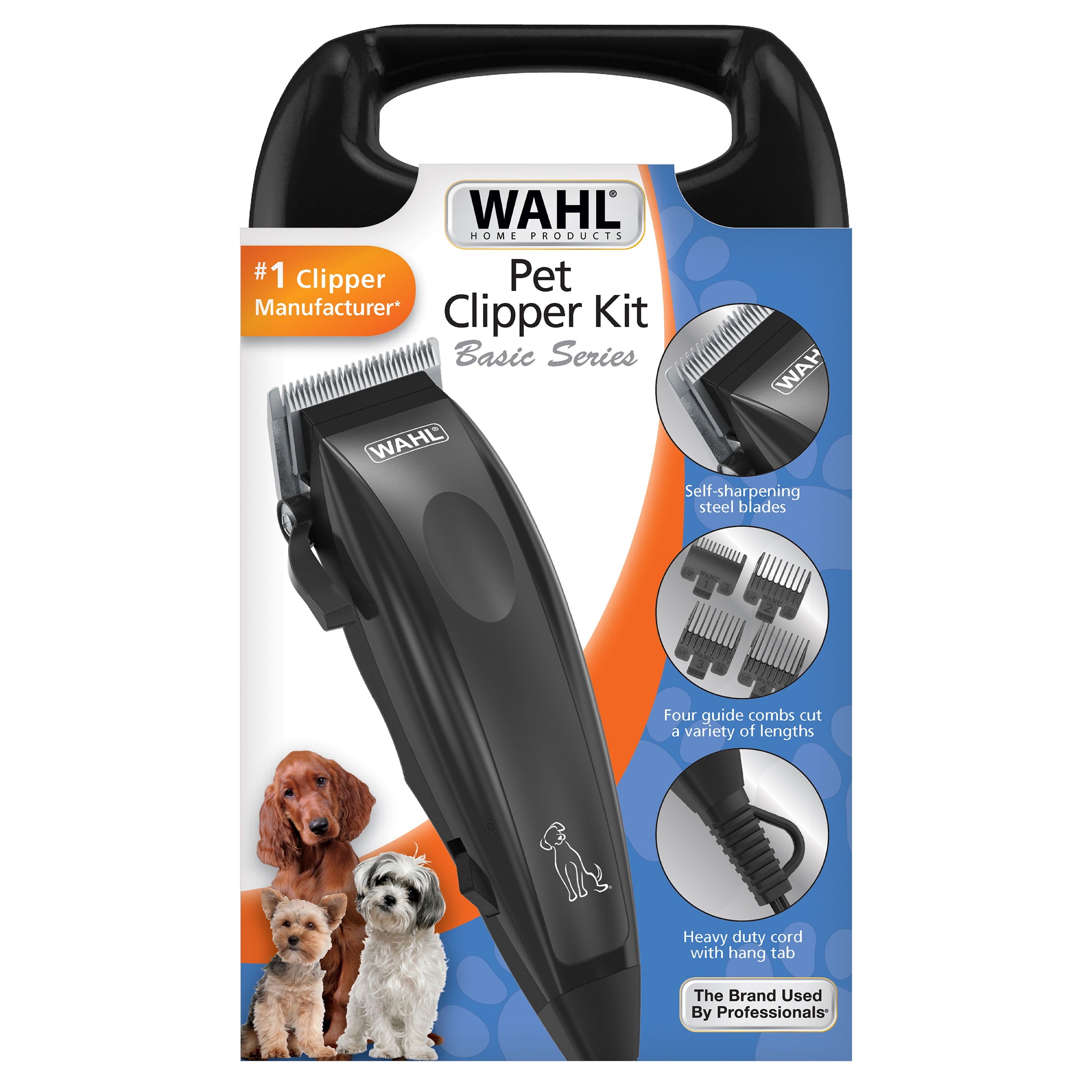 Basic Series Touch up Corded Pet Clipper, 10 Piece Dog Grooming Kit Black 