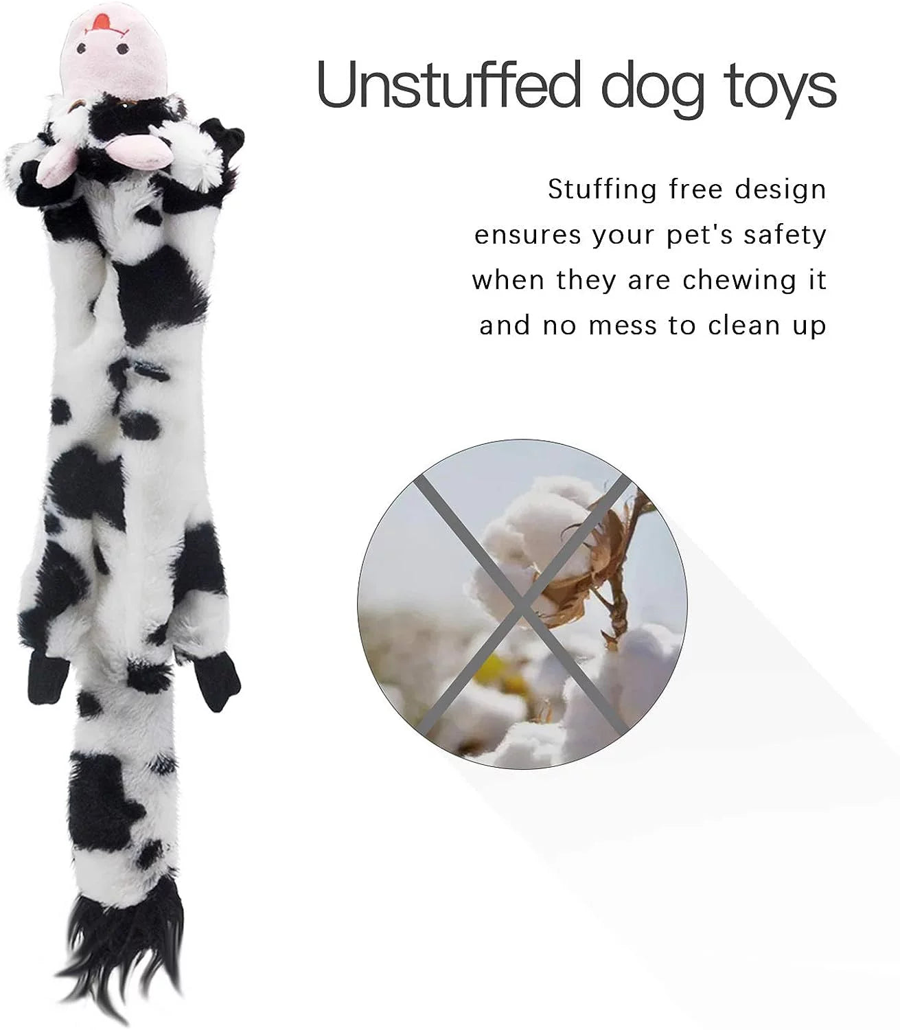 5-Pack Stuffing-Free Squeaky Dog Toys – Crinkle Plush Animal Chew Toys for Medium & Large Dogs | Fun Puppy Toy Set