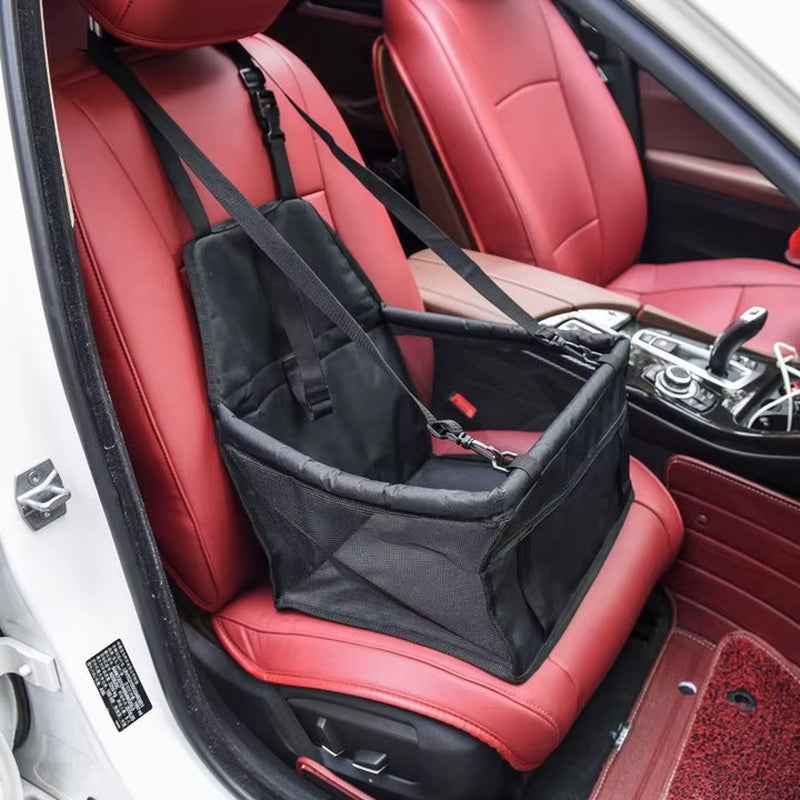 Foldable Dog Car Seat Carrier & Travel Hammock – Secure Pet Travel Seat for Dogs & Cats
