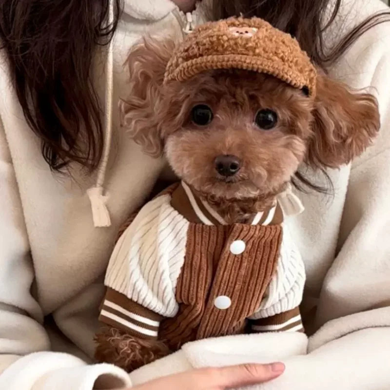 Korean-Style Dog Baseball Jacket Pet Jackets For Small to Medium - Varius Sizes