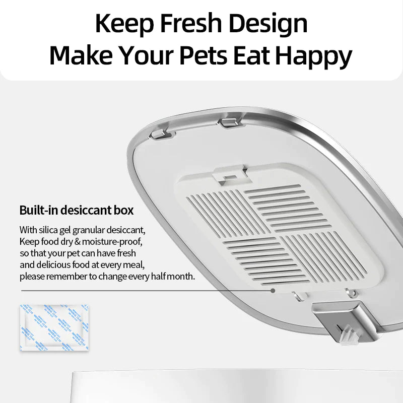 ROJECO Smart Automatic Pet Feeder – WiFi Remote-Control Food Dispenser for Cats & Dogs