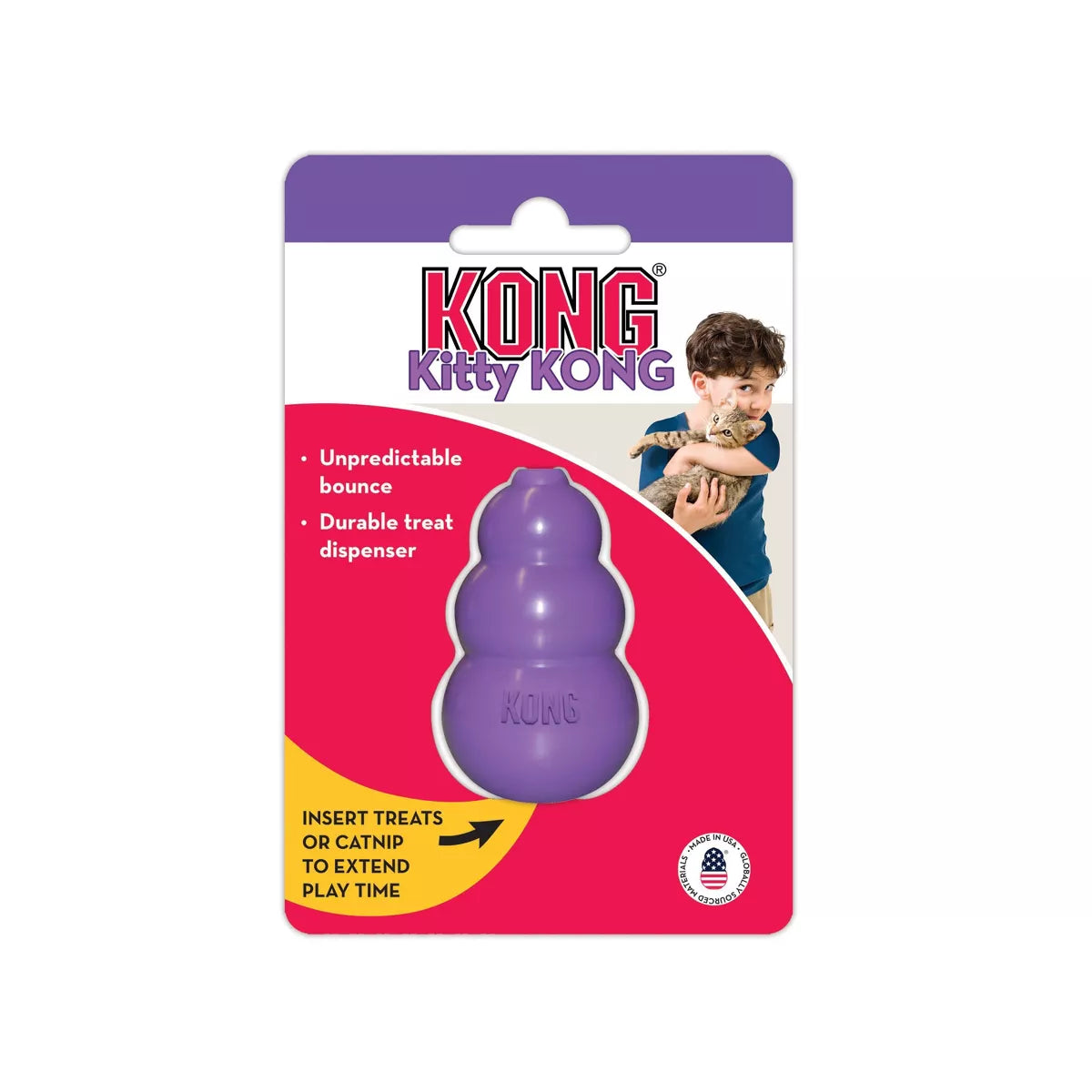 KONG Kitty Interactive Cat Toy – Lightweight Rubber Training & Play Toy for Cats of All Sizes
