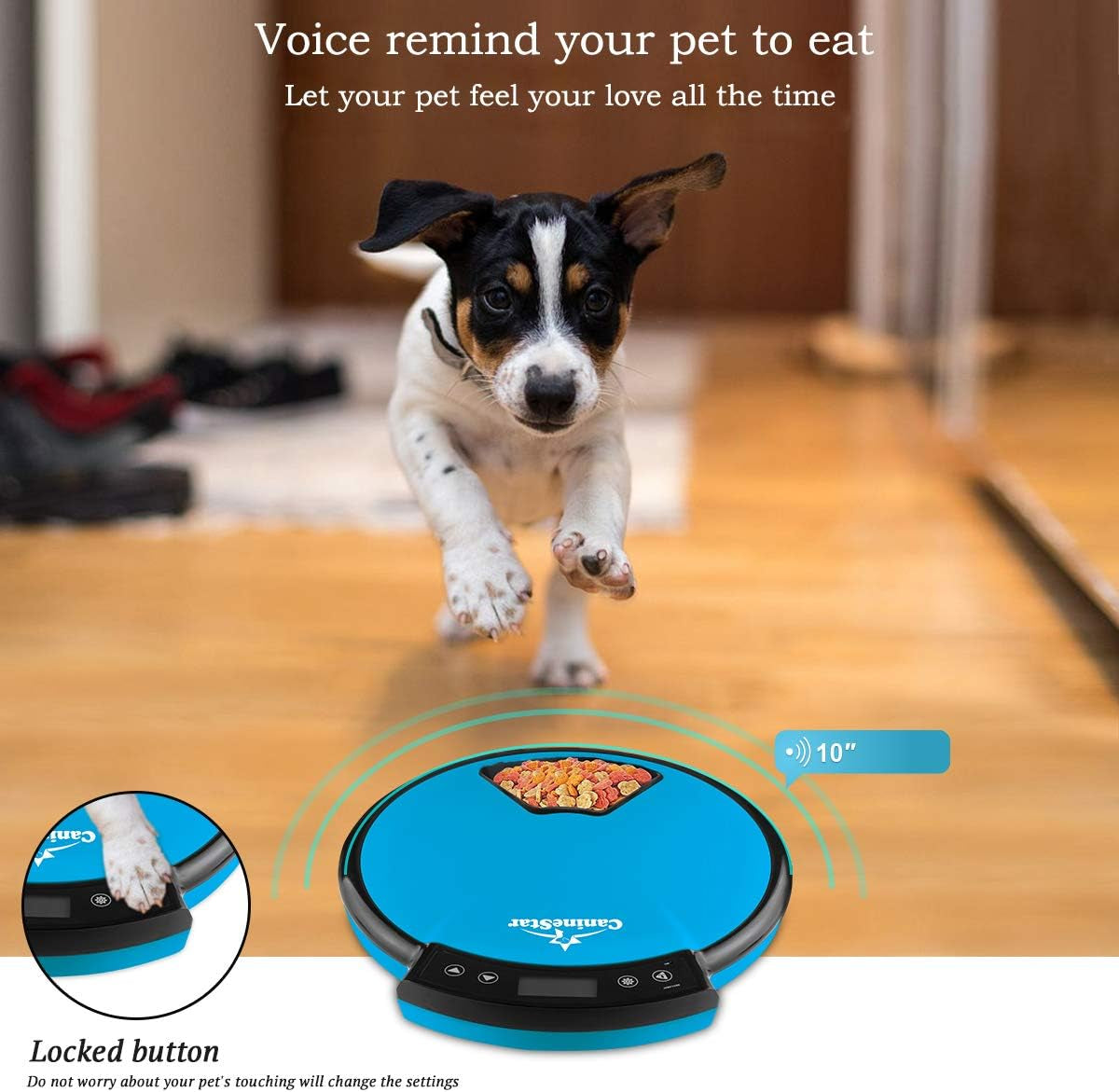 Caninestar Automatic Pet Feeder – 5-Meal Timed Food Dispenser for Cats & Dogs