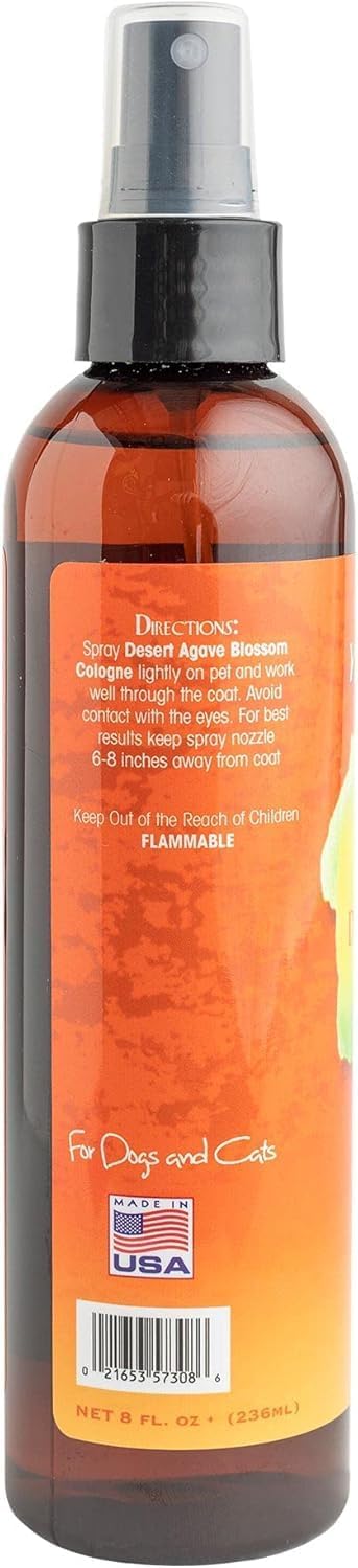Desert Agave Blossom Dog Cologne - Dog Spray Deodorizer Perfume, Long Lasting, Dog & Cat Bathing Supplies, Pet Grooming Supplies, Cruelty-Free Fragrance, Made in USA - 8 Fl Oz 1-Pack