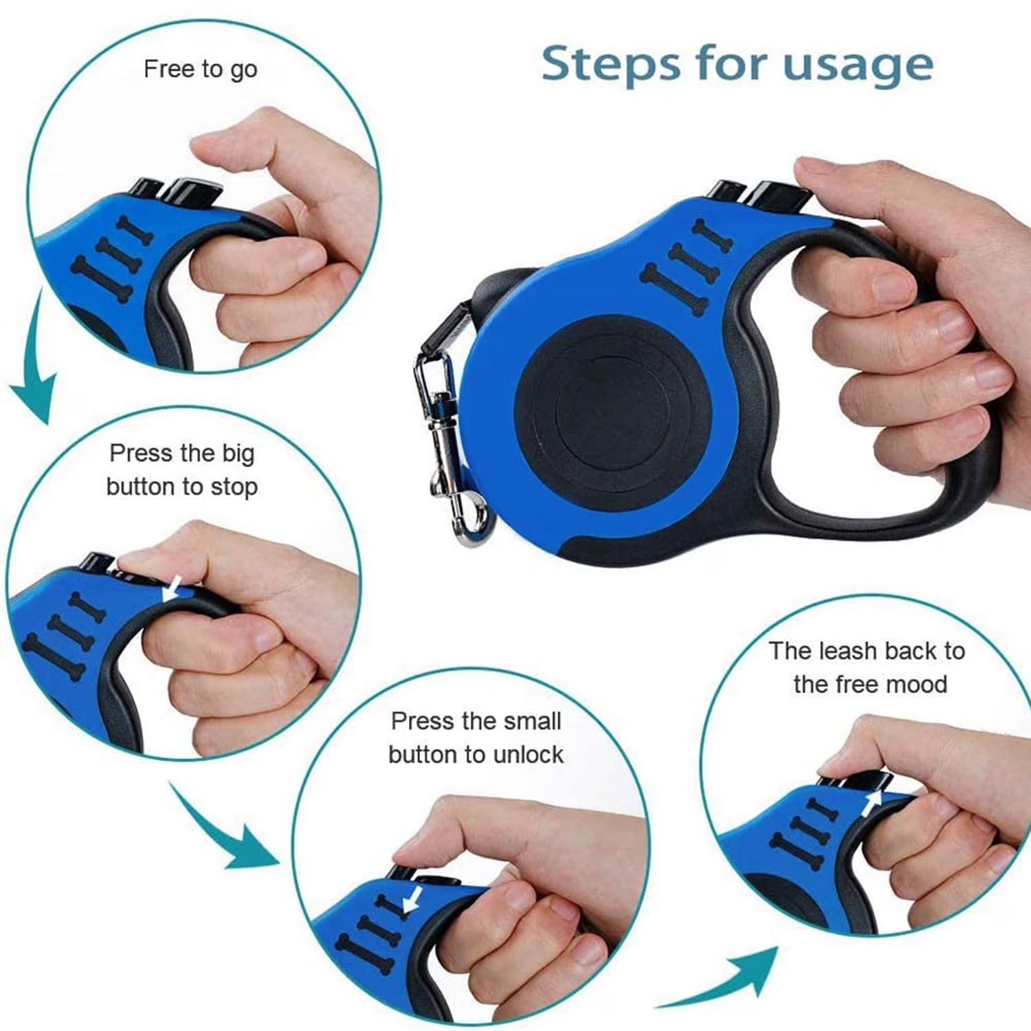 3M Nylon Automatic Retractable Dog Leash for Small Medium Dogs Traction Leash
