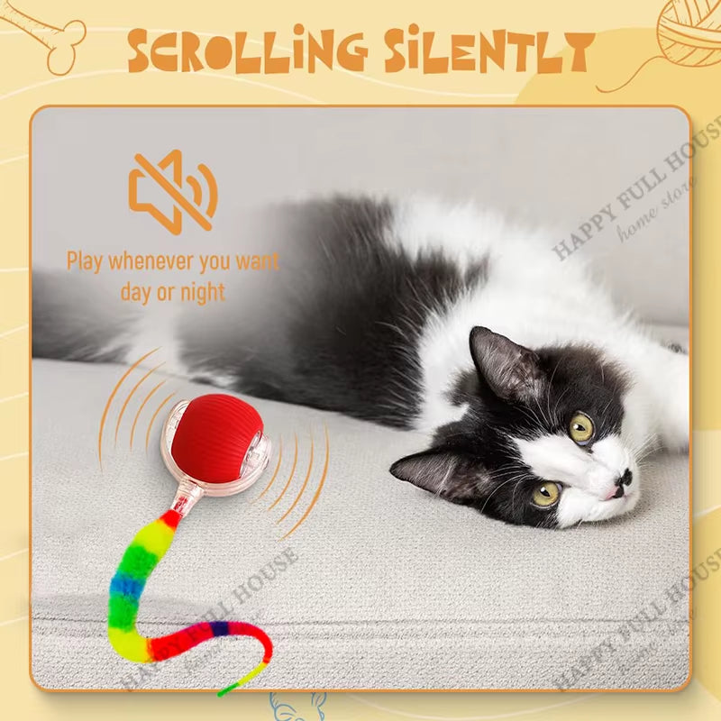 2-in-1 Interactive Cat Toy Ball – Automatic Moving Electric Cat Toy for Indoor Cats | Fun Self-Play Exercise Toy