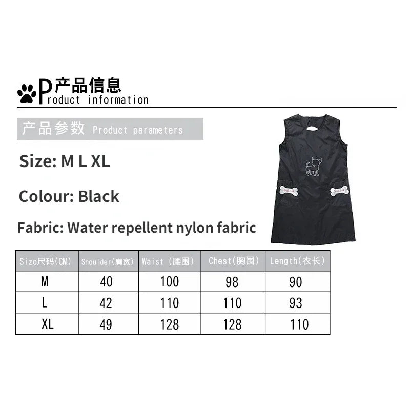Pet Grooming Overalls Waterproof Nylon Grooming Apron with Pockets anti Stick 
