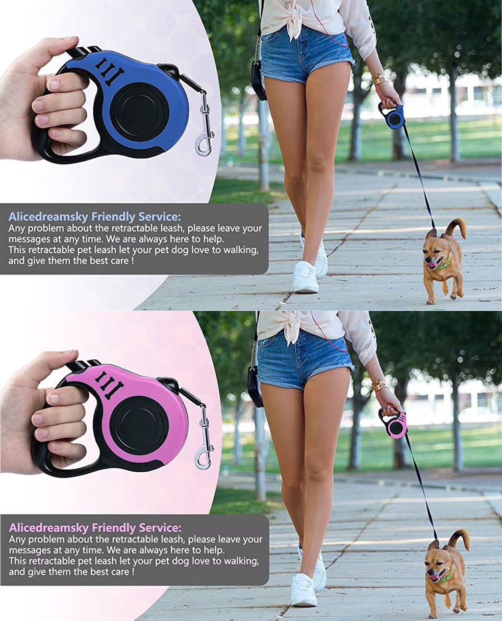 3M Nylon Automatic Retractable Dog Leash for Small Medium Dogs Traction Leash