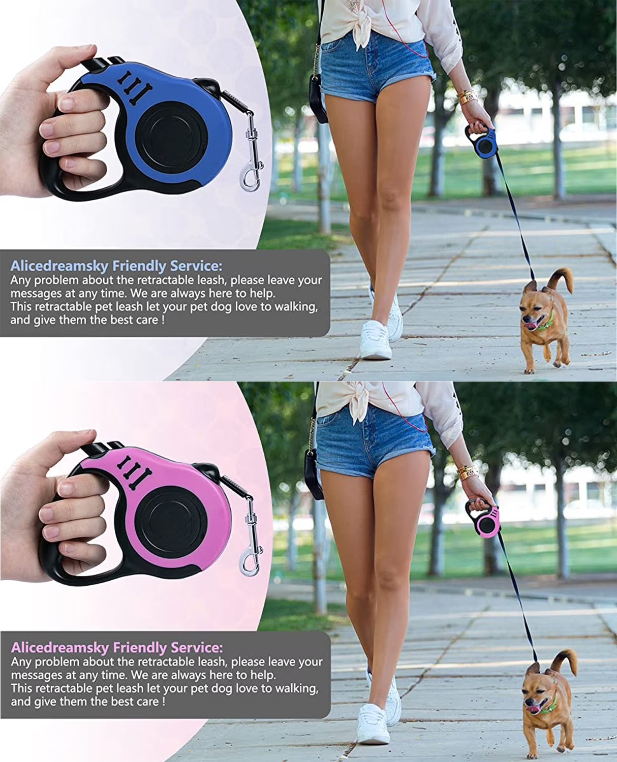 3M Nylon Automatic Retractable Dog Leash for Small Medium Dogs Traction Leash