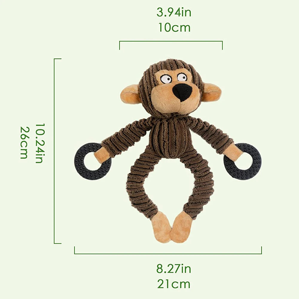 Cute Monkey Dog Toy – Soft Squeaky Chew Toy for Puppies and Small Dogs