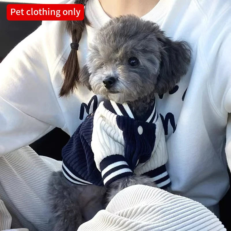 Korean-Style Dog Baseball Jacket Pet Jackets For Small to Medium - Varius Sizes