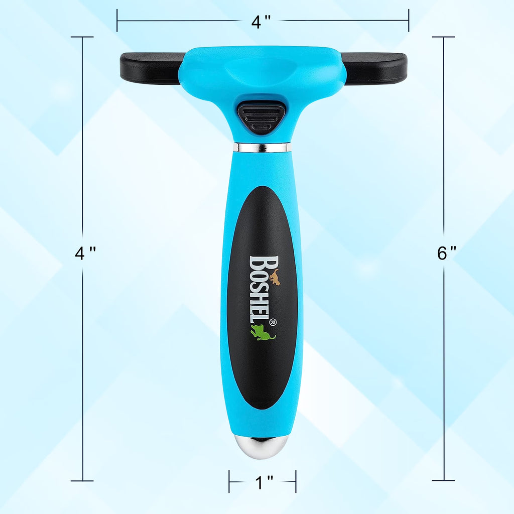 Ergonomic Grooming Brush for Dogs & Cats - Reduces Shedding - Easy Clean Anti-Slip Handle - Deshedding Tool