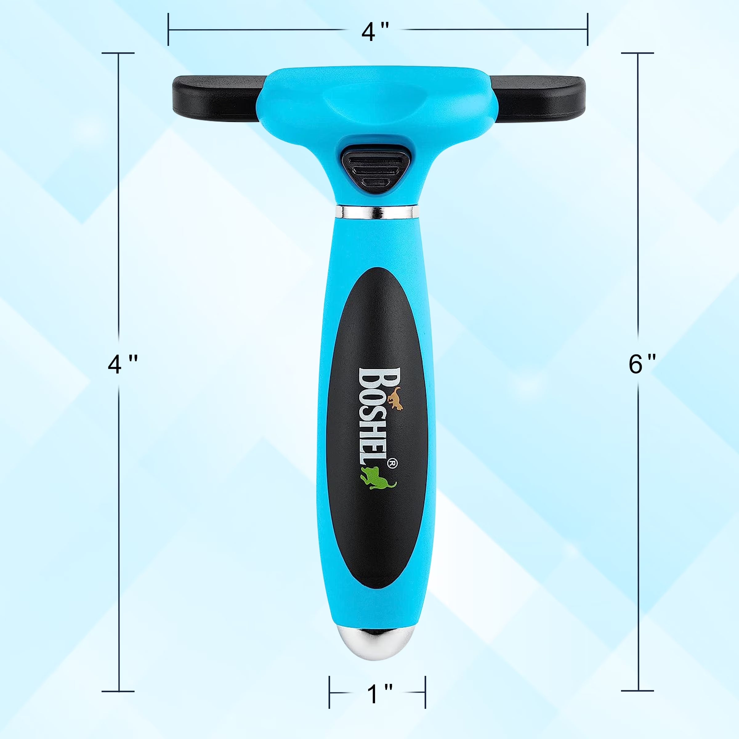 Ergonomic Grooming Brush for Dogs & Cats - Reduces Shedding - Easy Clean Anti-Slip Handle - Deshedding Tool