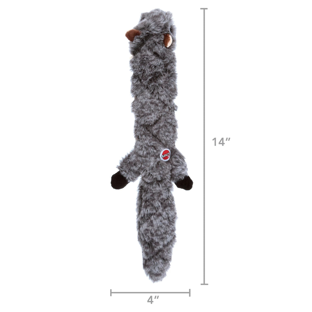 SPOT Skinneeez Extreme Quilted Squirrel Dog Toy – Stuffing-Free Squeaky Plush Toy for Aggressive Chewers | Durable 14” Toy for Small & Medium Dogs