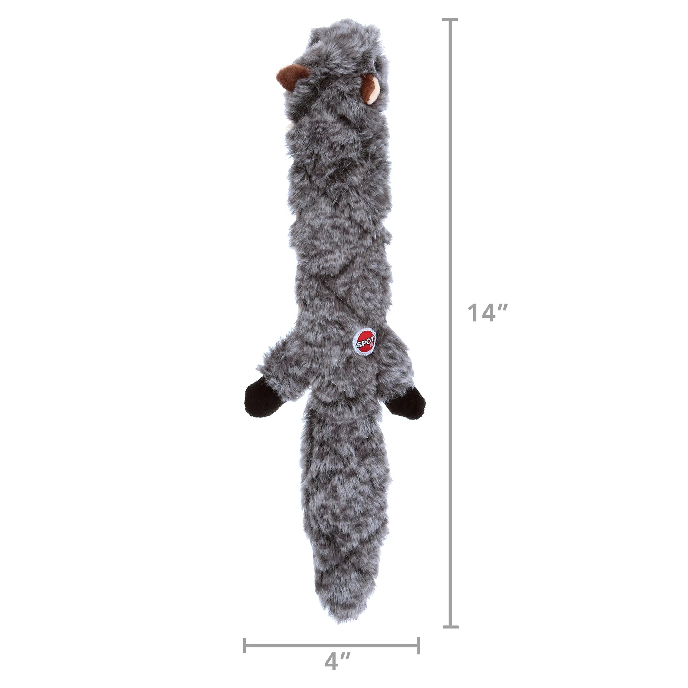 SPOT Skinneeez Extreme Quilted Squirrel Dog Toy – Stuffing-Free Squeaky Plush Toy for Aggressive Chewers | Durable 14” Toy for Small & Medium Dogs